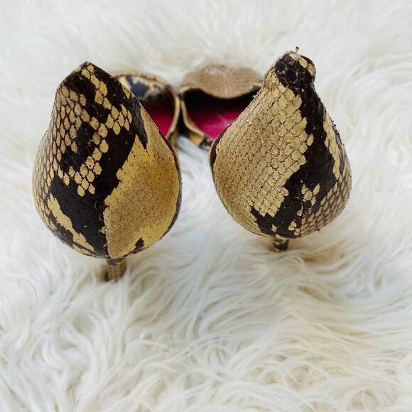 KATE SPADE snake python print open toe heels shoes - Picture 8 of 9